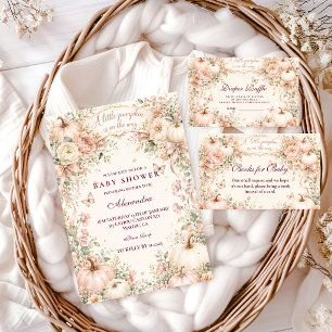 Carte D'accompagnement Fête de Bébé Citrouille Rose Diaper Raffle