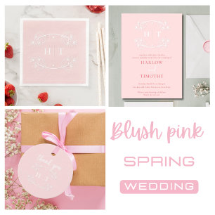 Élégant Script moderne Pink Blush mariage Menu