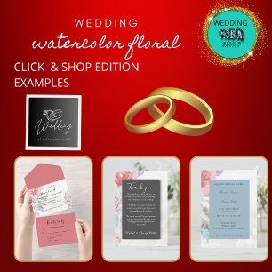 Invitation mariage de rose d'aquarelle florale chic onyx noir