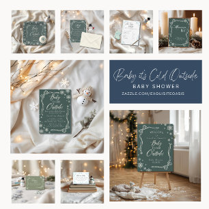 Winter Coquette groene Baby het is koud Papieren Bordje