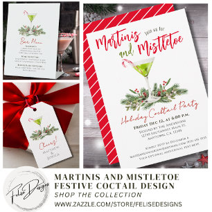 Martinis en Misteletoe Aangepast Kerstfeestje Servet