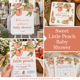 Sweet Peach Baby shower Boeken voor Baby Kaart Visitekaartje
