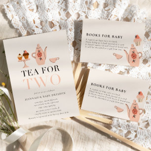 Carte D'accompagnement Thé pour deux   Tea Party Baby showers Livres pour