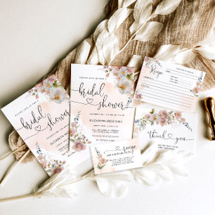 Carte Élégante Fête des mariées Fleur sauvage moderne Re