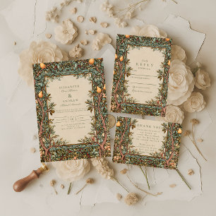 Invitation Mariage Botanique de Verger Vintage