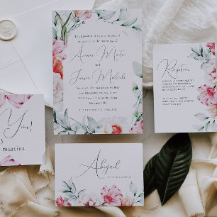 Invitation Beau Mariage floral coloré de lavande bouchée