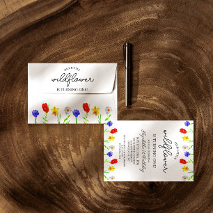Invitation Petit Fleur sauvage 1er anniversaire