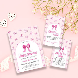 Invitation de Baby shower de Bow rose