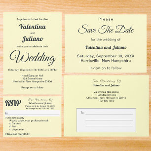 Invitation Mariage Minimaliste Crème Avec Texte Ardoise