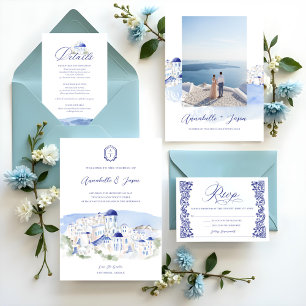 Invitation En Aluminium Grèce Architecture Floral Décoration Mariage cadre