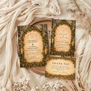 Save The Date Mariage gothique automnal de lierre enchanté