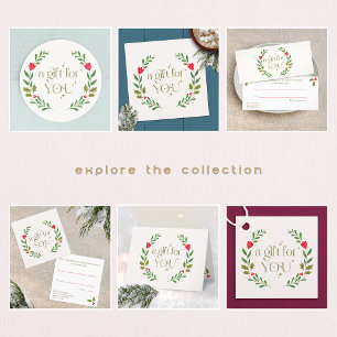 Sticker Rond Un cadeau pour vous certificat cadeau Wreath