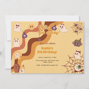 Sticker Carré Obtenons éffrayant halloween rétro anniversaire de