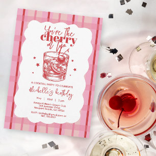 Kers op de top Roze Rood Cocktail Verjaardagsfeest Servet