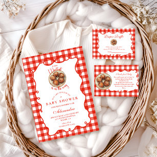 Carte D'accompagnement Tombola au langeoir en gingham rouge pour bébé