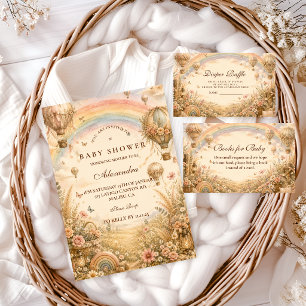 Serviette En Papier Élégante Baby Shower Bohème Arc-en-Ciel