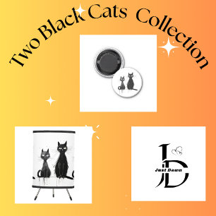 Tapis De Souris Deux chats noirs