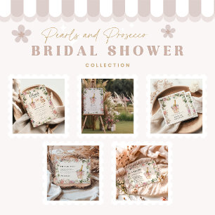 Carte De Remerciements Bridal Pearl et Prosecco