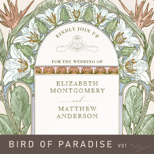 Strelitzia Invitations de mariage Art Nouveau Much