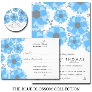Invitation La collection de Mariages Blue Blossom