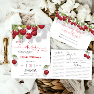 Invitation Cherry Love is Sweet Bridal Brunch Party