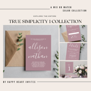 Invitation Véritable Mariage minimaliste Simplicité Lune