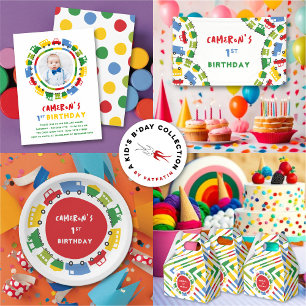 Feuille De Papier Cadeau Jouets de garçons Transport coloré Fête d'annivers