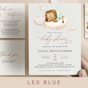 Étiquettes du Baby shower du lion vert
