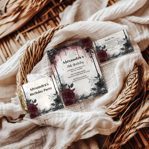 Gothic Blood Roses Verjaardag Servet