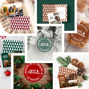 Carte Postale De Vacances En Aluminium Jolie typographie de Noël