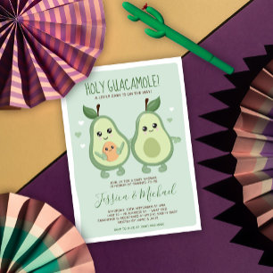 Invitation Baby shower Avocado Saint-Guacamole par courrier