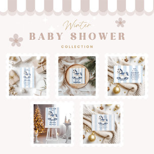 Serviette En Papier Baby shower Blue Rocking Horse