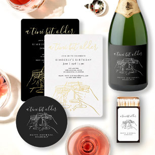 Invitation Un Tini Un Peu Vieux Noir Chic Martini fête d'anni