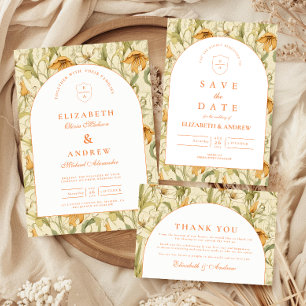 Cartons Réponse Arche de mariage botanique chaleureuse