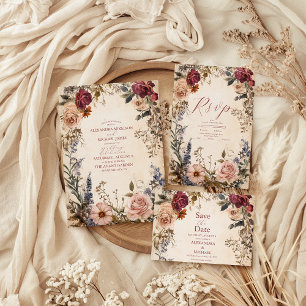 Carte D'accompagnement Mariage classique victorien Royal Floral