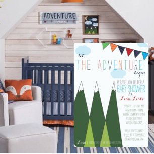 Invitation Laisser l'aventure commencer le Baby shower