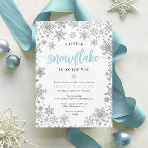 Carte D'accompagnement Baby shower de demande de réservation de snowflake
