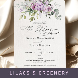 Lilacs Script de verdure Faire-part de mariage pou