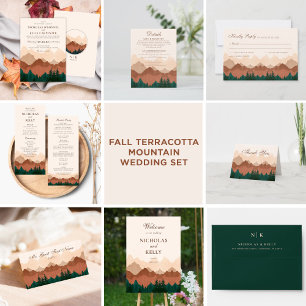 Remerciements Mariage forestier de la montagne d'automne Carte d