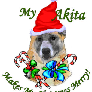 Cartes Pour Fêtes Annuelles Cadeaux de Noël d'Akita