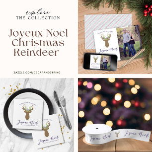 Boho Frans Kerst Rendier Joy Noel Typografie Servet