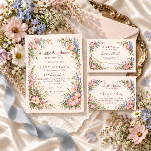 Invitation Une petite douche de bébé Fleur Sauvage