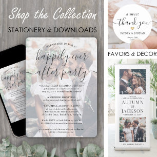 Invitation Fête de Mariage "Happily Ever After" 2 Superpositi