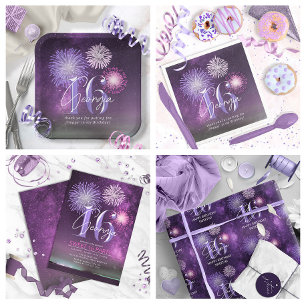 Carte Fireworks Sweet 16 Purple ID984