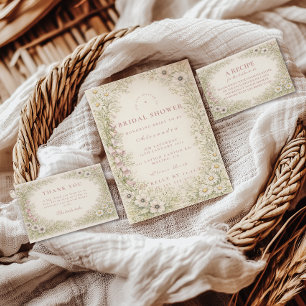 Invitation Baby Shower Botanique Fleur de Fils Vintage