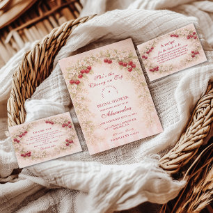 Invitation Jardin de Cerisiers Romantique Fleurs Mariage