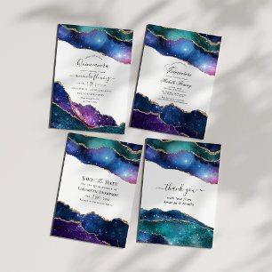 Invitation Galaxie Agate Quinceañera Photo