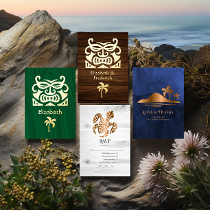 Invitation En Aluminium Rustique Tropical Mystic Island Mariage