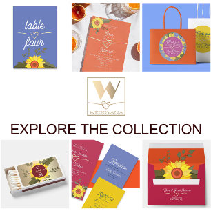 Modern Sunflower Wedding Kaart