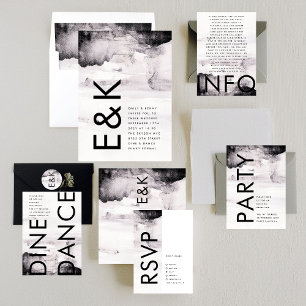 Invitation Mariage d'encre neutre pour le genre ultra moderne